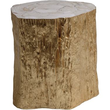 Signature Designs Trunk Segment Spot Table In Gold