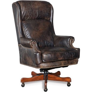EC Tucker Brown Leather Executive Swivel Tilt Chair