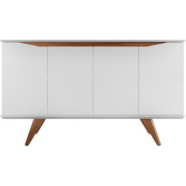 Tudor 53.15 Sideboard With 4 Shelves In White Matte And Maple Cream