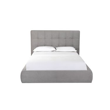 Tufted Linen Blend Upholstered Queen Bed Frame In Gray