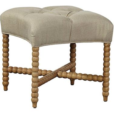 Tufted Linen Stool