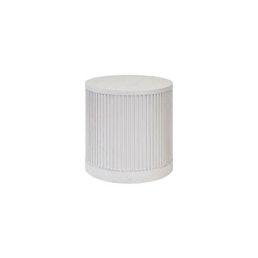 Tulane 24 Inch Round Side Table In White