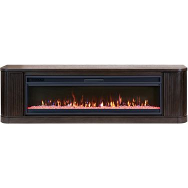 Tulane 84 Inch TV Stand with Fireplace Console In Brown