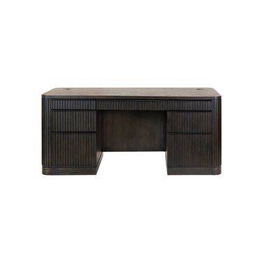 Tulane Double Pedestal Writing Desk In Brown
