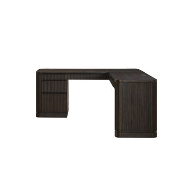 Tulane Pedestal L-Desk with Open Return In Brown