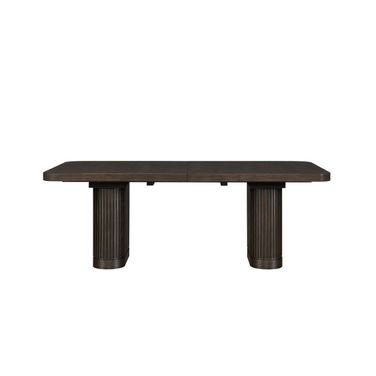 Tulane Wood Rectangular Extension Kitchen Dining Table In Brown