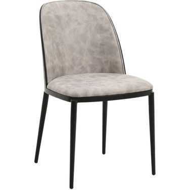 Tule Fabric Dining Side Chair In Black and Charcoal