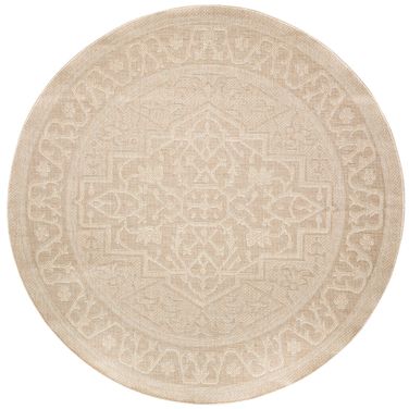 Tulum 8' x 8' Round Outdoor Rug In Cream
