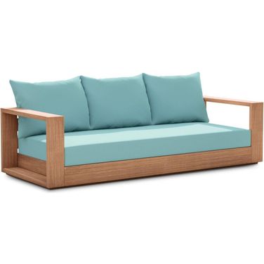 Tulum Water Resistant Fabric Outdoor Sofa In Blue