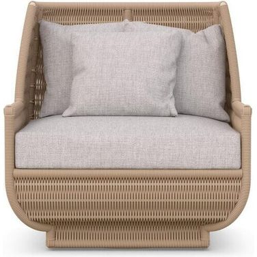 Tulum Club Chair with Cushion In Natural and Fawn