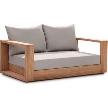 Tulum Water Resistant Fabric Outdoor Loveseat In Grey