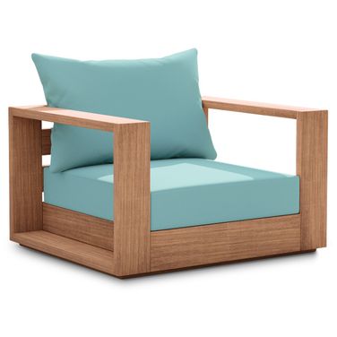Tulum Water Resistant Fabric Outdoor Chair In Blue