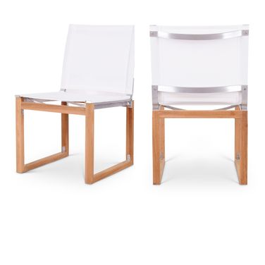 Tulum Water Resistant Fabric Outdoor Patio Dining Side Chair In Off White