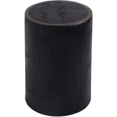 Tundra 12 Inch Round Stainless Steel End Table In Bronze