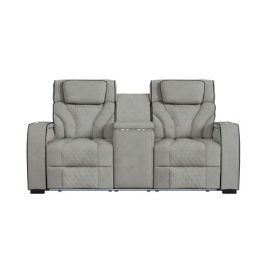 Tundra Motion Loveseat In Simba Taupe and Black Welt