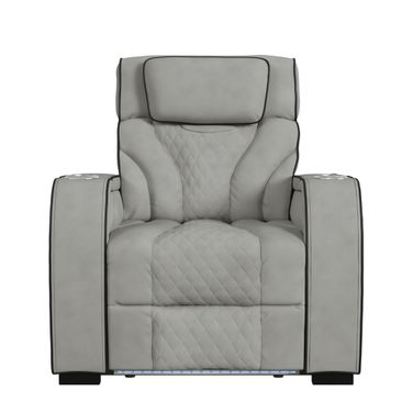 Tundra Motion Recliner with LED In Simba Taupe and Black Welt