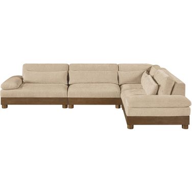 Turin 127.75 Inch Chenille Fabric Upholstered 4-Piece Modular Sectional In Beige