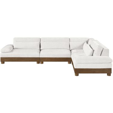 Turin 127.75 Inch Chenille Fabric Upholstered 4-Piece Modular Sectional In Cream