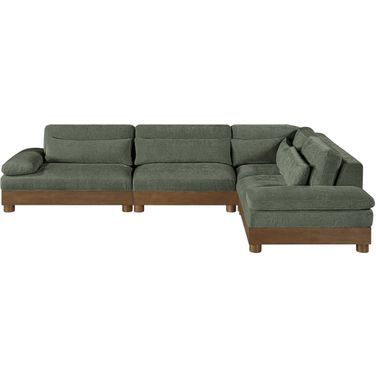 Turin 127.75 Inch Chenille Fabric Upholstered 4-Piece Modular Sectional In Green