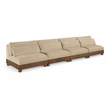 Turin 160 Inch Chenille Fabric Upholstered 4-Piece Modular Sofa In Beige