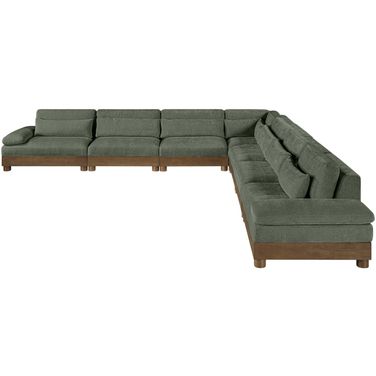 Turin 167.75 Inch Chenille Fabric Upholstered 7-Piece Modular Sectional In Green