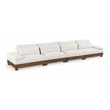 Turin 175.5 Inch Chenille Fabric Upholstered 4-Piece Modular Sofa In Cream