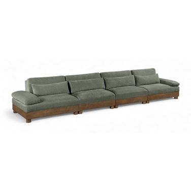 Turin 175.5 Inch Chenille Fabric Upholstered 4-Piece Modular Sofa In Green