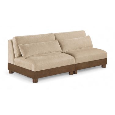 Turin 80 Inch Chenille Fabric Upholstered 2-Piece Modular Sofa In Beige