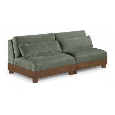Turin 80 Inch Chenille Fabric Upholstered 2-Piece Modular Sofa In Green
