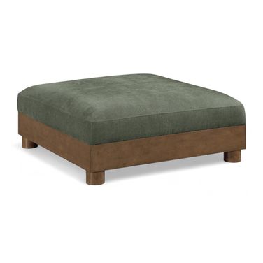 Turin Chenille Fabric Upholstered Modular Ottoman In Green