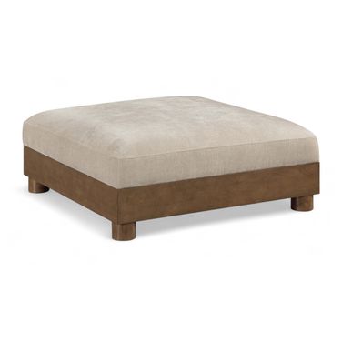 Turin Chenille Fabric Upholstered Modular Ottoman In Taupe