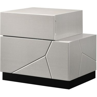 Turin Light Grey and Black Lacquer RAF Nightstand