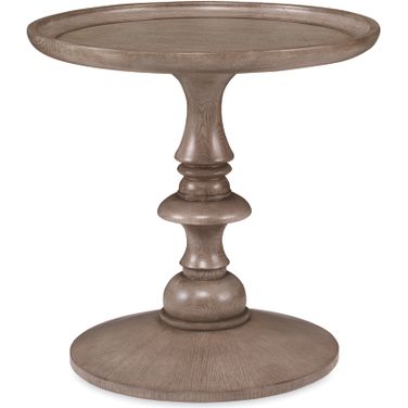 Turned Pedestal Table In Timber Grey