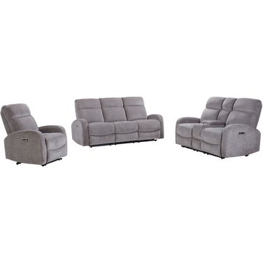 Tuscany Power Reclining Living Room Set In Whiskers Nature