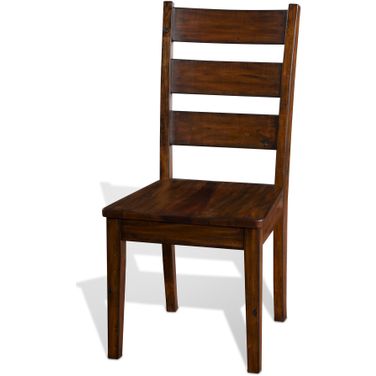 Tuscany Ladderback Chair with Wood Seat Set of 2 In Vintage Mocha