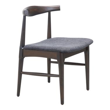Tuzka Dining Chair Set of 2 In Gray and Espresso