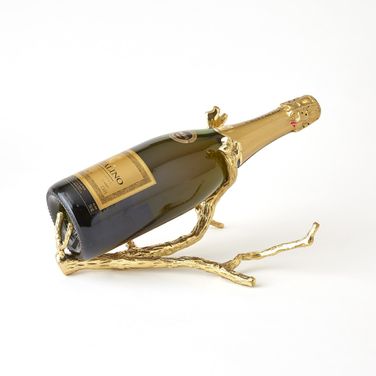 Twig Wine Bottle Holder In Brass