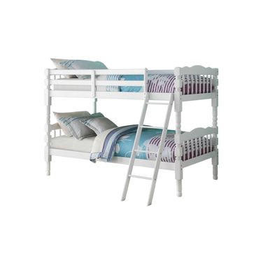 Twin Over Twin Bunk Bed In White