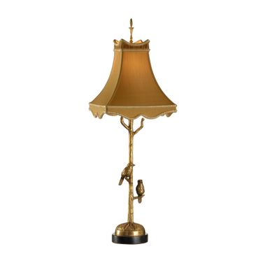 Twin Sparrows Lamp In Gold