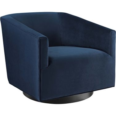 Twist Midnight Blue Accent Lounge Performance Velvet Swivel Chair