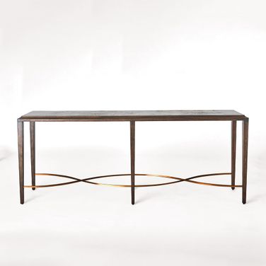 Twisted Rail Console In Okume and Brass