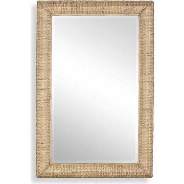Twisted Seagrass Large Mirror In Woodtone