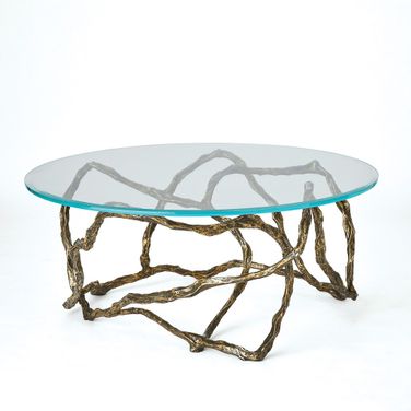 Twistwood Cocktail Table In Antique Brass