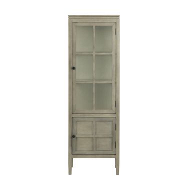 Two-Door Acacia Curio/Accent Cabinet In Gray