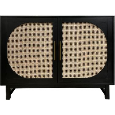 Two-Door Cabinet In Black and Tan