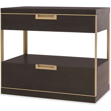 Two Drawer Nightstand In Mocha