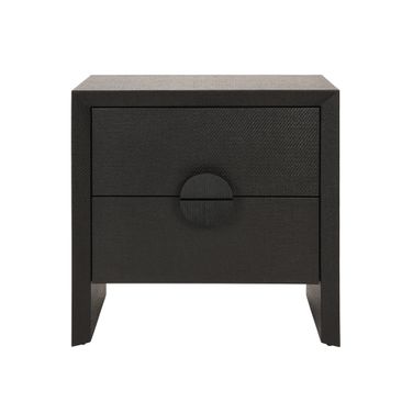 Two Drawer Side Table In Black