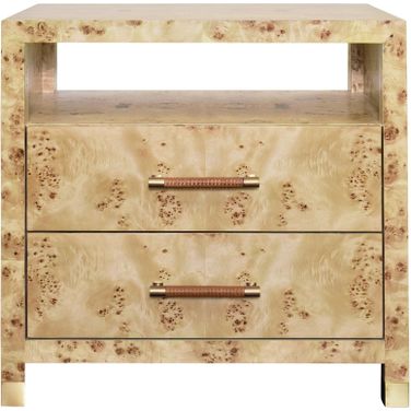 Two Drawer Side Table In Brown