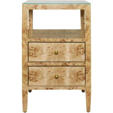 Two Drawer Side Table In Brown