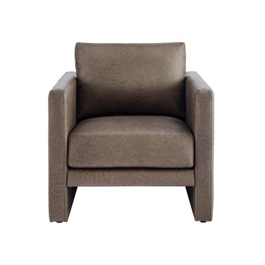 Tybee Faux Leather Arm Chair In Espresso